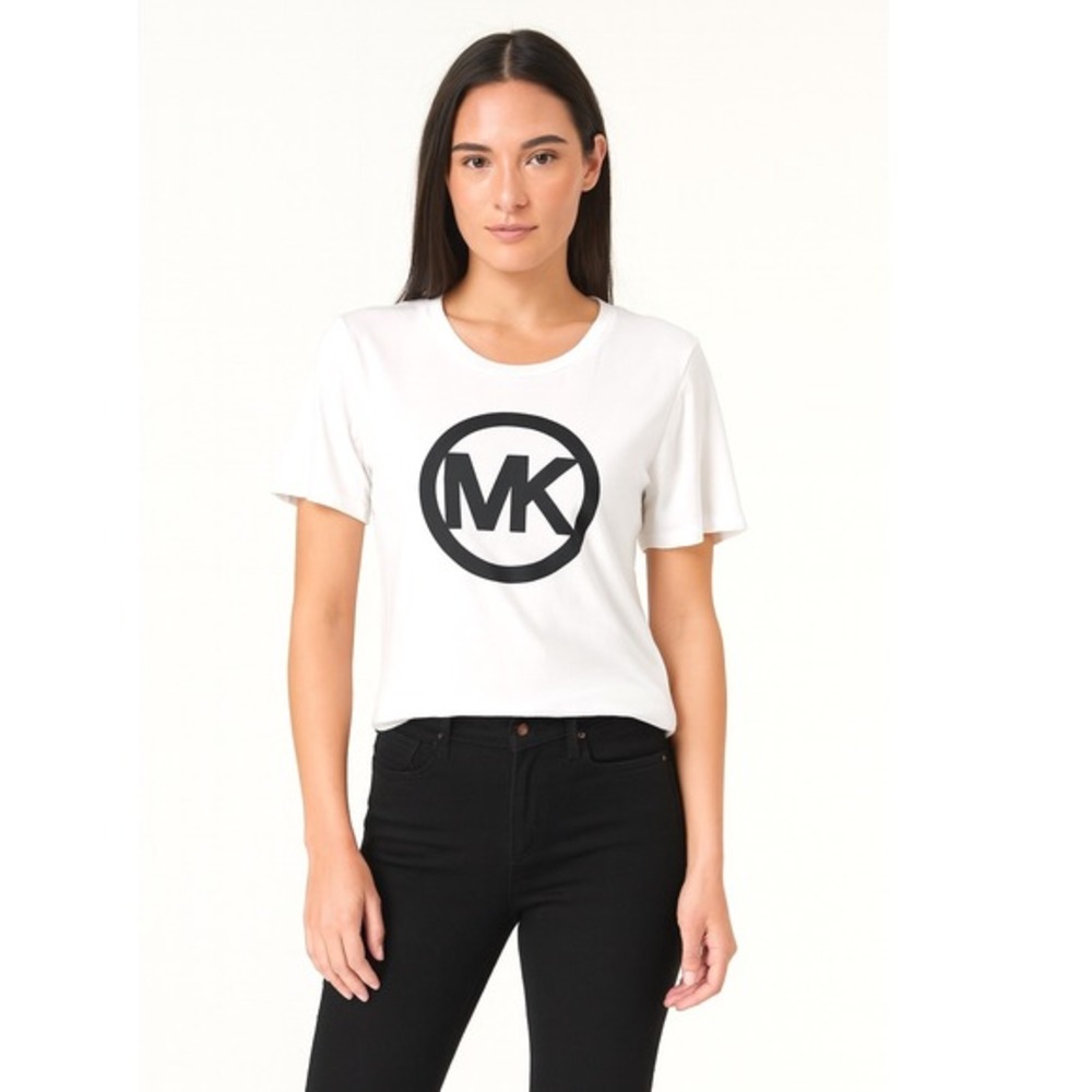 Michael Kors White Logo T-Shirt S Short Sleeve Top‎ Streetwear Preppy 69-31